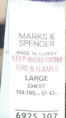 Marks and Spencer Men’s Purple Cotton Henley Jumper Size L