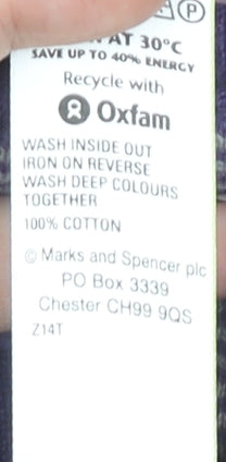 Marks and Spencer Men’s Purple Cotton Henley Jumper Size L