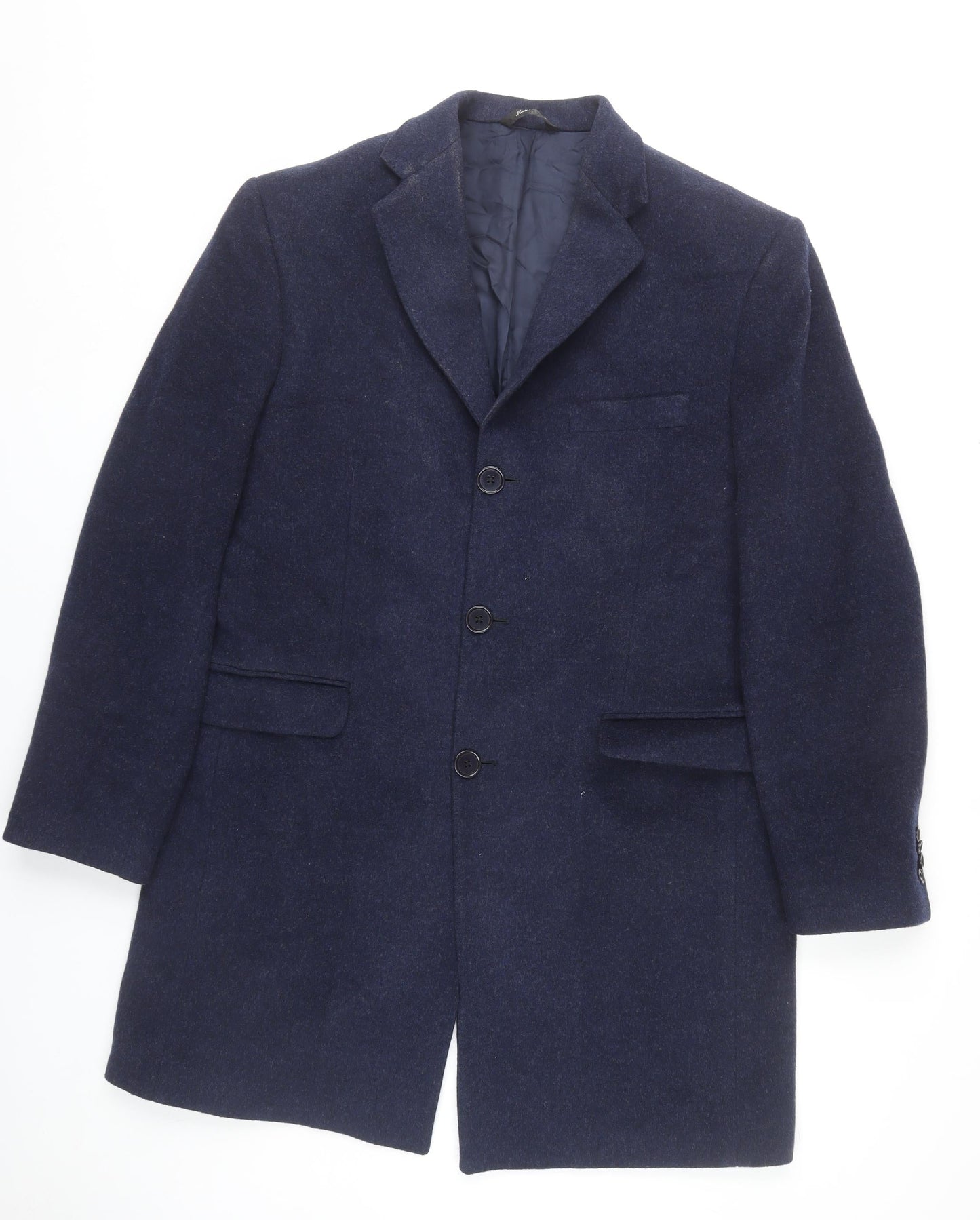 Yves Saint Laurent Men’s Navy Blue Wool Mohair Overcoat Size 42