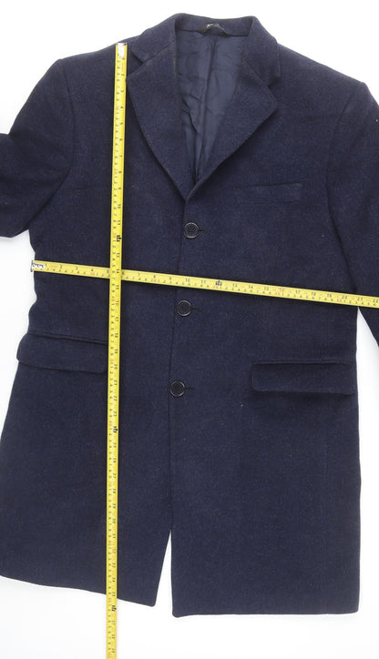 Yves Saint Laurent Men’s Navy Blue Wool Mohair Overcoat Size 42