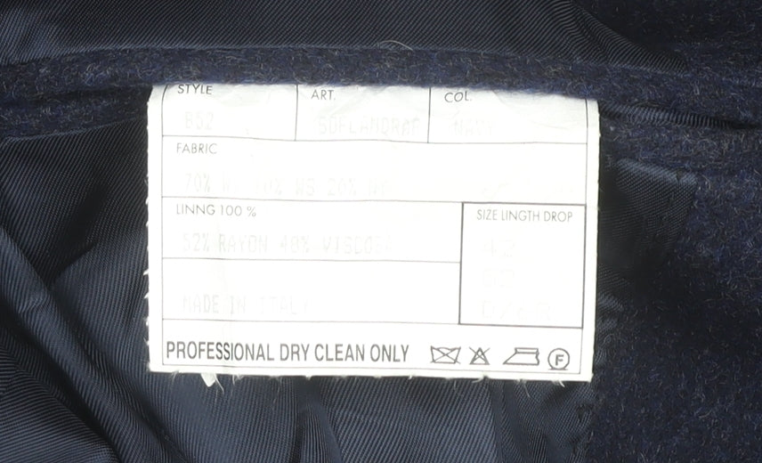 Yves Saint Laurent Men’s Navy Blue Wool Mohair Overcoat Size 42