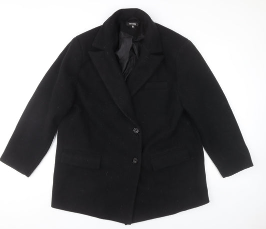 Missguided Womens Black Blazer UK 14 Regular Fit Polyester