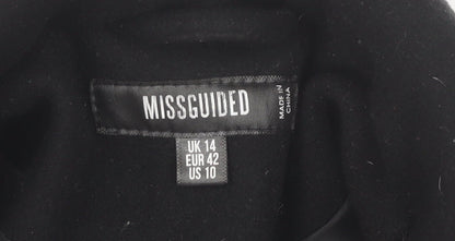 Missguided Womens Black Blazer UK 14 Regular Fit Polyester