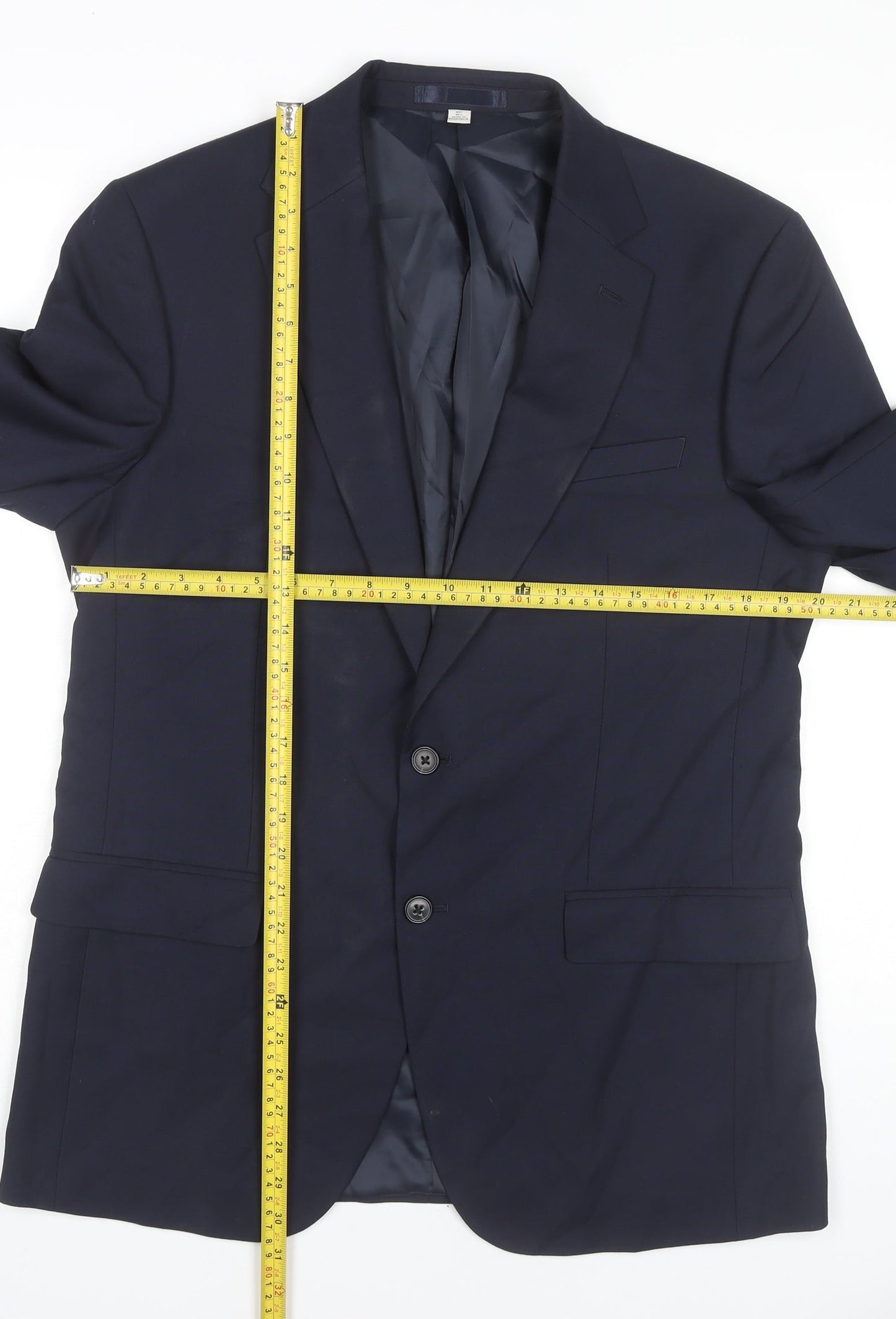 Mens UK Size 40 Marks and Spencer Regular Blue Suit Jacket