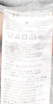 Gap Women’s Grey Heart Jumper Size M Crew Neck Cotton Pullover