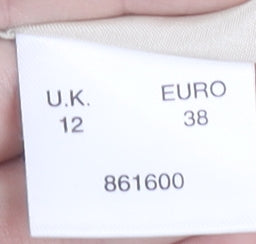 Minuet Women Beige Blazer Jacket UK 12 Silk Linen 3/4 Sleeve