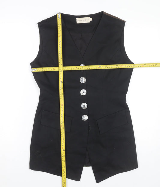 Womens UK Size 12 Charlotte Halton Black Tunic Blouse