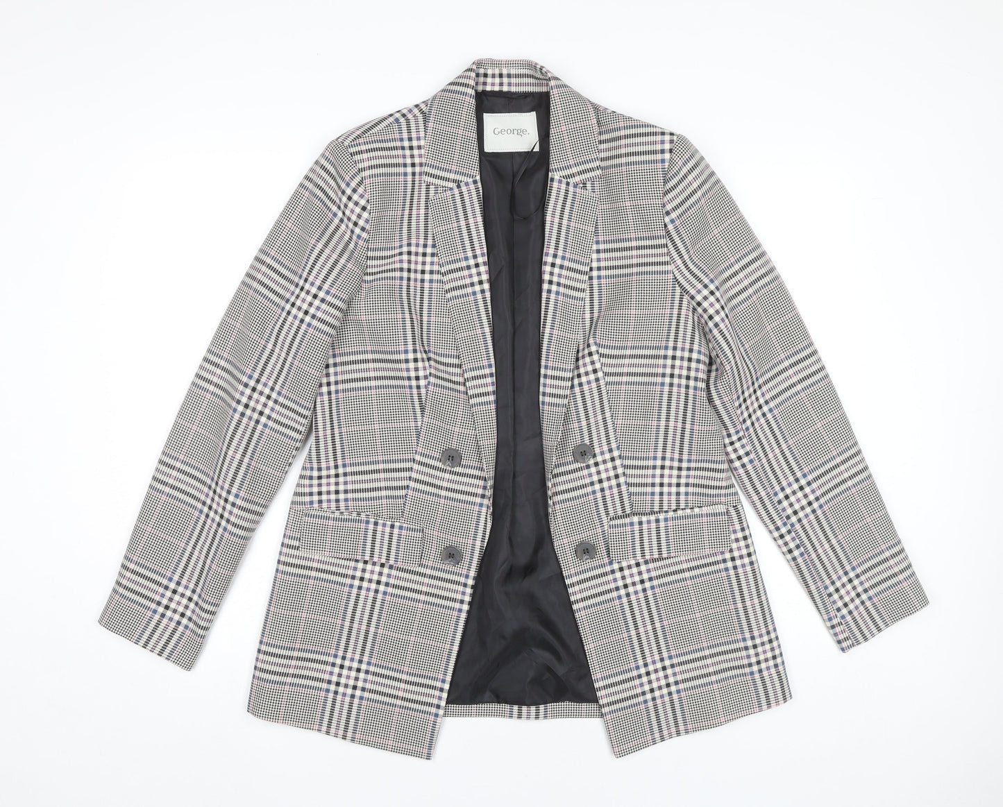 George Womens Grey Check Blazer Size 10 Workwear Jacket
