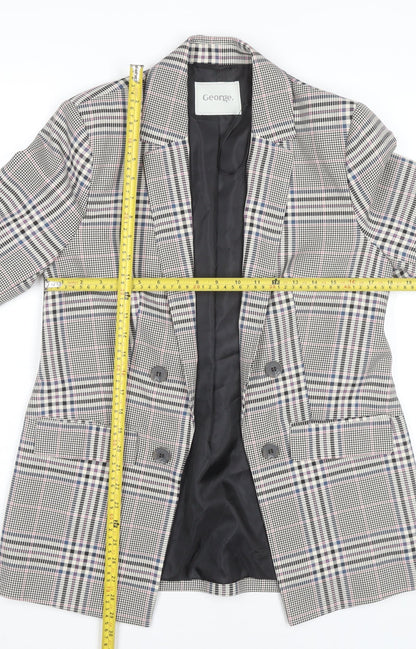 George Womens Grey Check Blazer Size 10 Workwear Jacket
