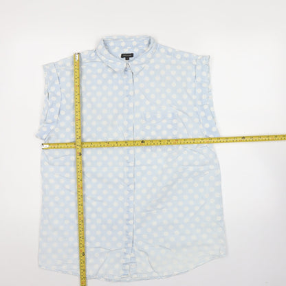 Womens UK Size 12 River Island Blue Basic Button-Up