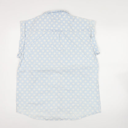 Womens UK Size 12 River Island Blue Basic Button-Up