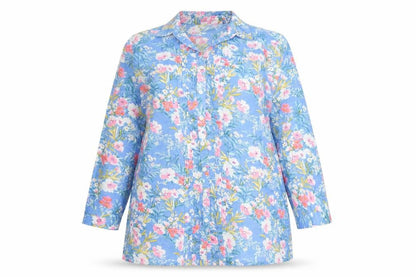 Womens UK Size 12 Isle Essentials Blue Tunic Button-Up