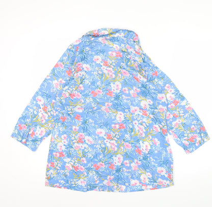 Womens UK Size 12 Isle Essentials Blue Tunic Button-Up