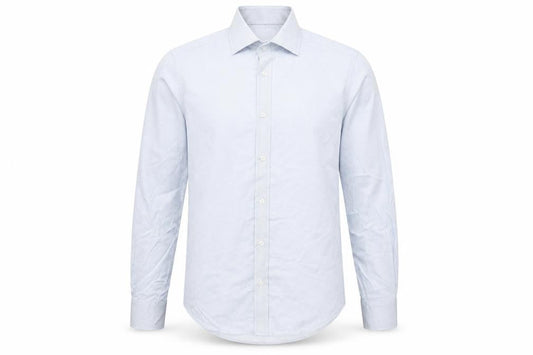 T.M. Lewin Mens Blue Slim Fit Striped Cotton Long Sleeve Shirt 15