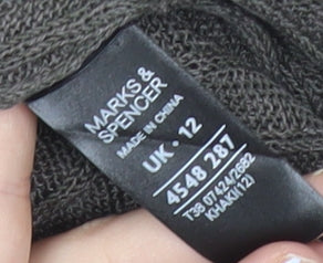 Womens UK Size 12 Marks and Spencer Brown Cardigan Jumper