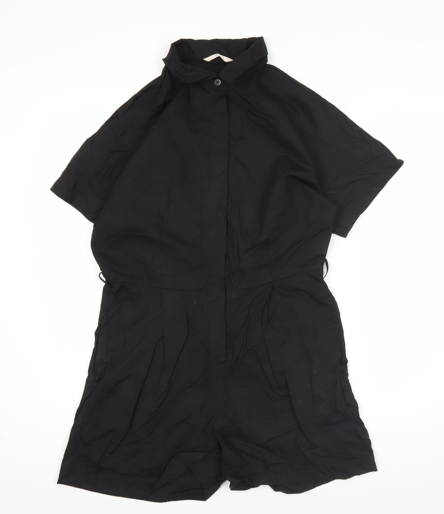 Uniqlo Women’s Black XS Collared Short Sleeve Playsuit