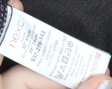 Next Men’s Brown Wool Blend Dress Trousers 32S Straight Leg