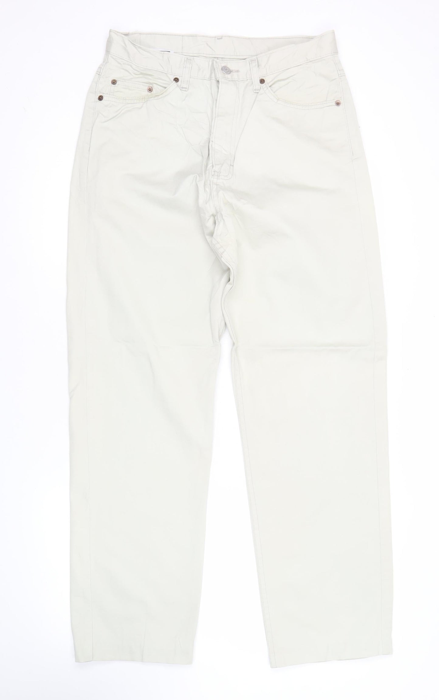 Marks & Spencer Men’s Beige Chino Trousers 32W 33L Straight Cotton