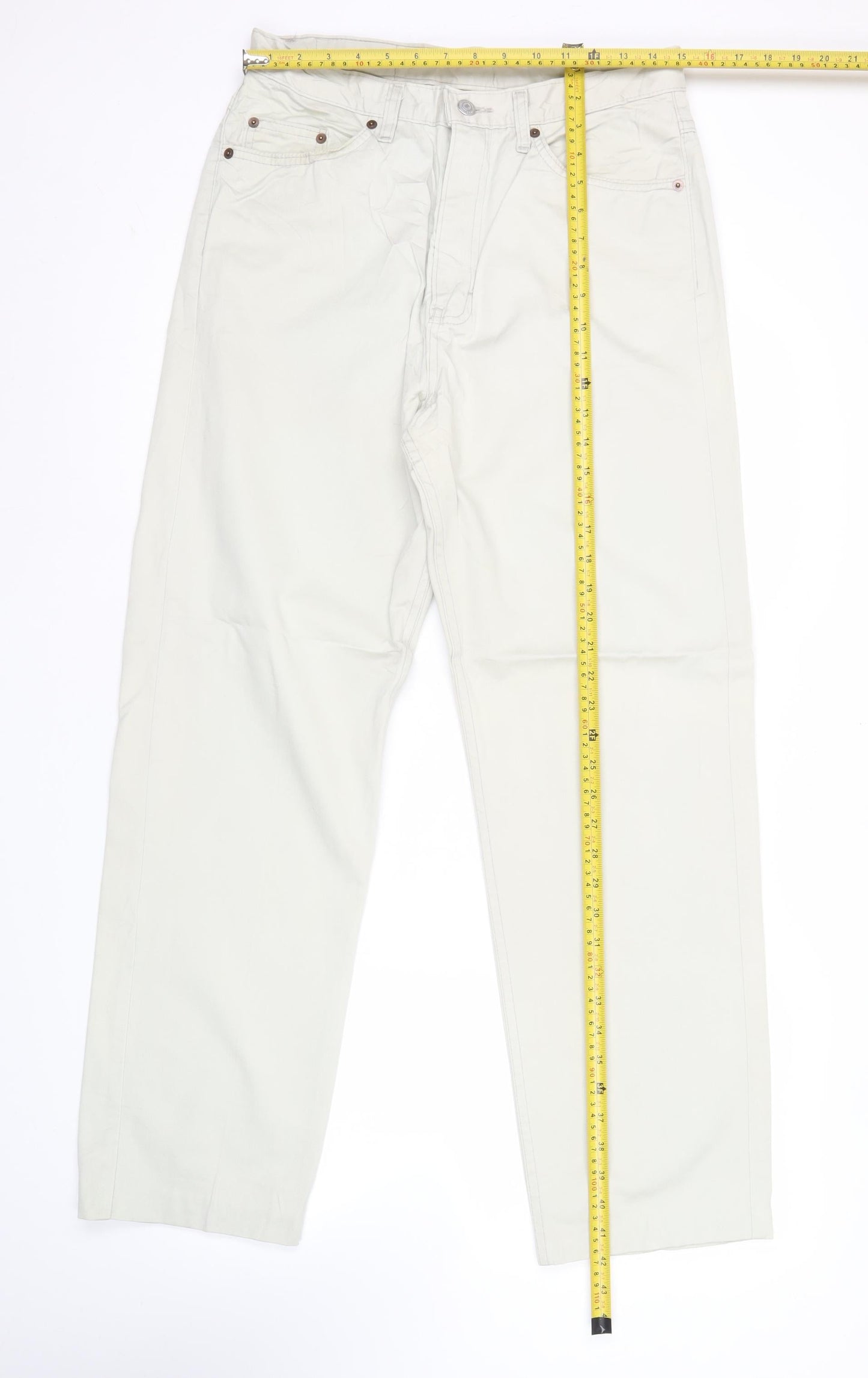 Marks & Spencer Men’s Beige Chino Trousers 32W 33L Straight Cotton