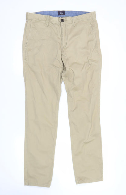 Gap Mens Beige Slim Fit Khaki Trousers 31W 30L Cotton Stretch