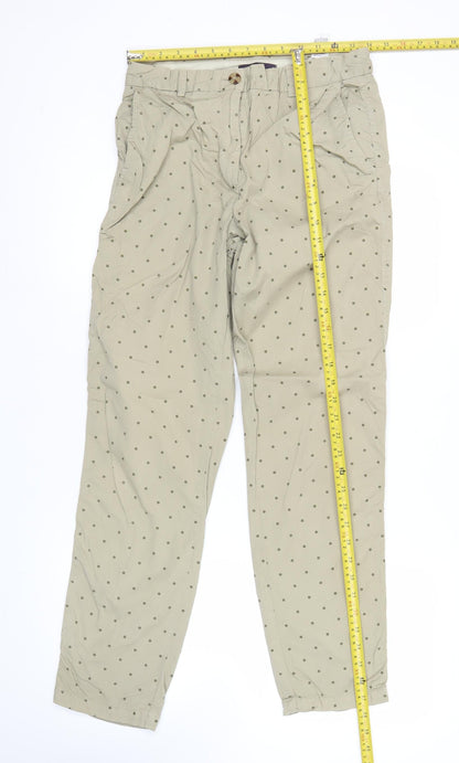 Womens UK Size 8 Marks and Spencer Regular Fit Chino Beige Trousers
