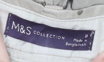 Womens UK Size 8 Marks and Spencer Regular Fit Chino Beige Trousers