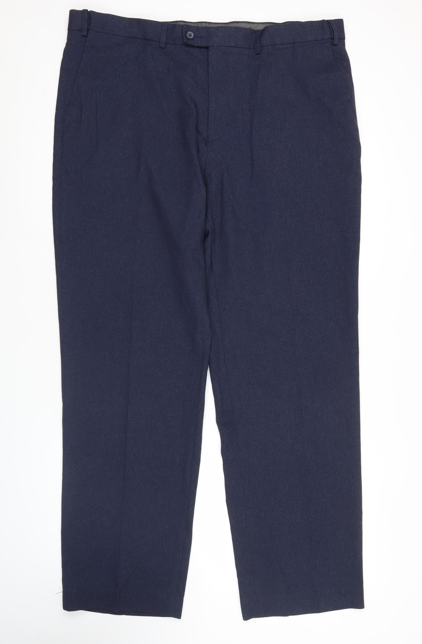 Marks and Spencer Mens Blue Regular Fit Dress Trousers Size 40W 33L