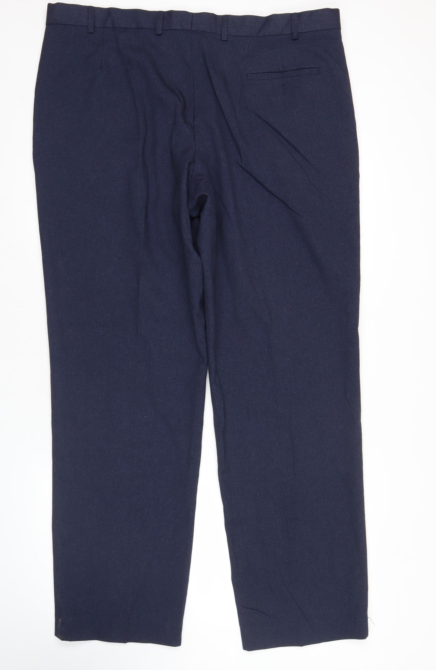 Marks and Spencer Mens Blue Regular Fit Dress Trousers Size 40W 33L