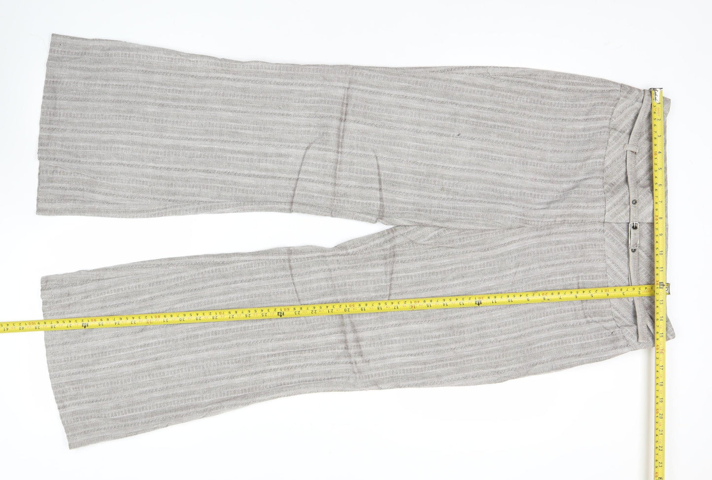 Next Womens Beige Striped Straight Trousers Size 12 Regular