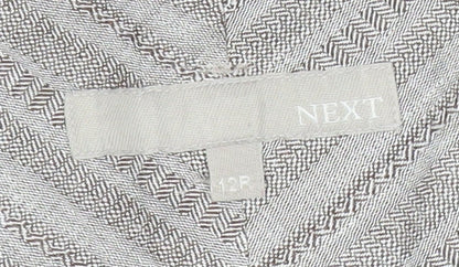 Next Womens Beige Striped Straight Trousers Size 12 Regular
