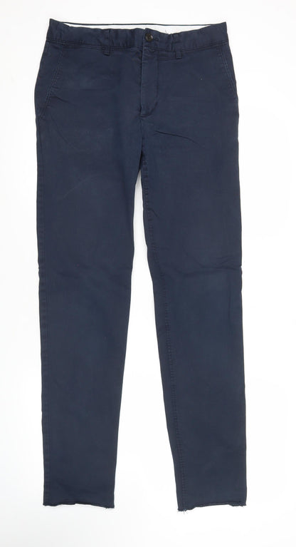 Zara Men's Blue Slim Fit Chino Trousers Size 30W 38EU
