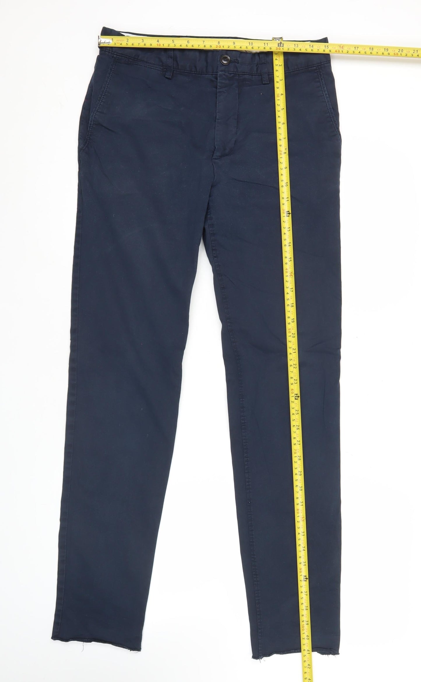 Zara Men's Blue Slim Fit Chino Trousers Size 30W 38EU
