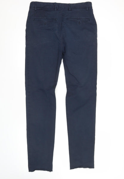 Zara Men's Blue Slim Fit Chino Trousers Size 30W 38EU