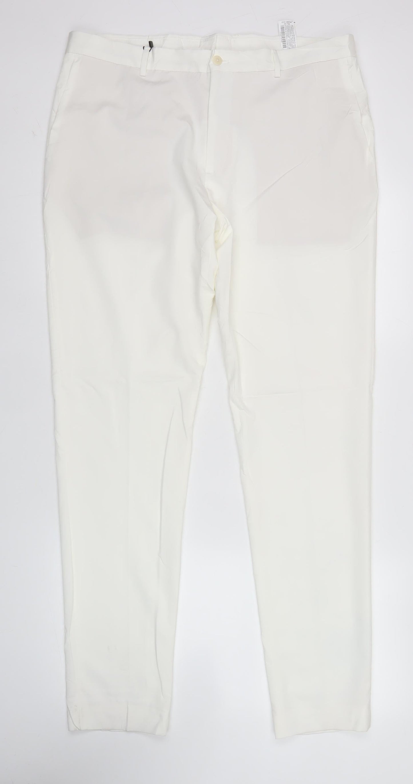 Zara Men White Slim Fit Dress Trousers Size 34 Waist Formal Pants
