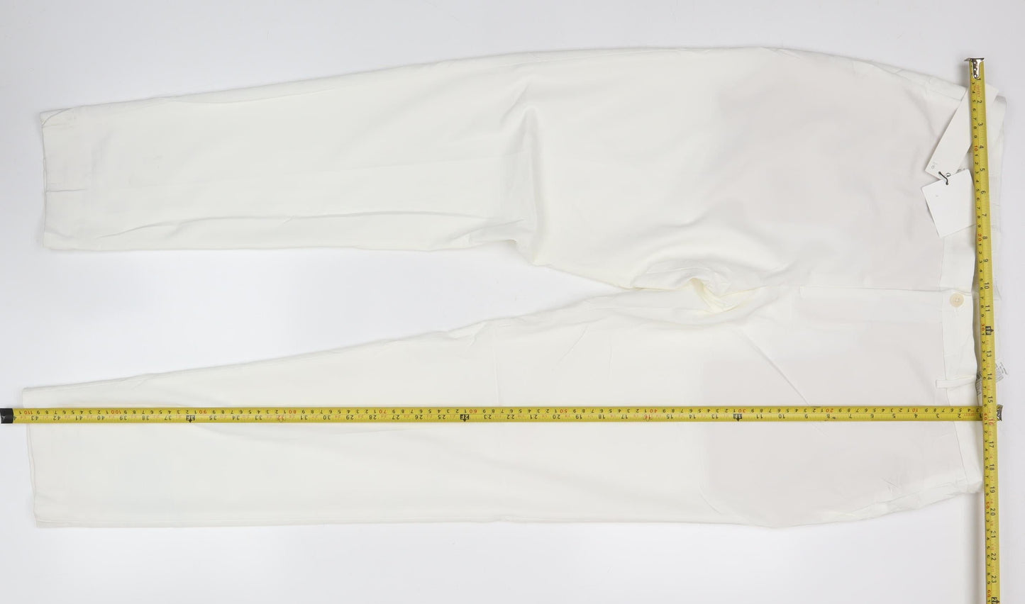 Zara Men White Slim Fit Dress Trousers Size 34 Waist Formal Pants