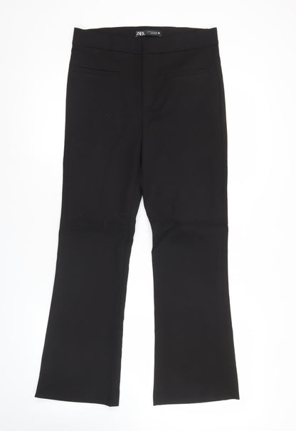Womens UK Size M Zara Regular Fit Business Workwear Casual Black Trousers