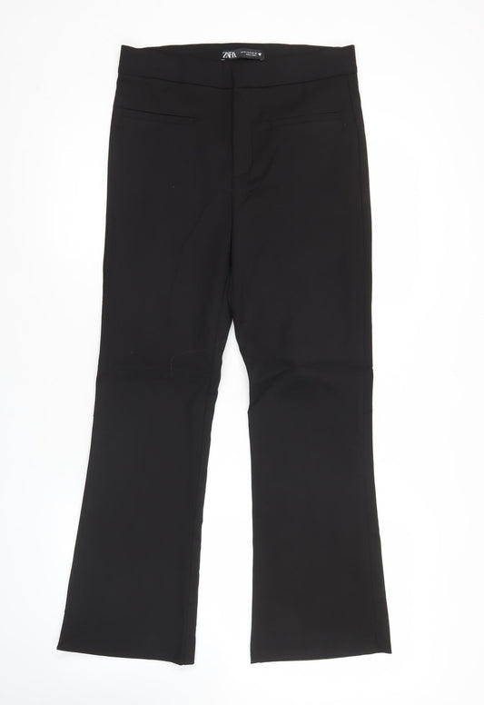 Womens UK Size M Zara Regular Fit Business Workwear Casual Black Trousers