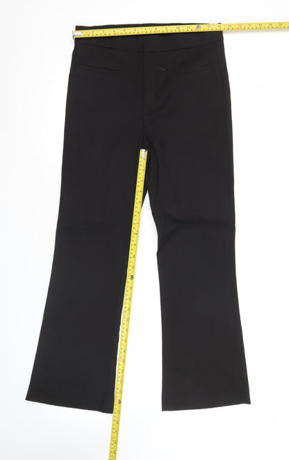 Womens UK Size M Zara Regular Fit Business Workwear Casual Black Trousers