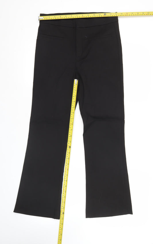 Womens UK Size M Zara Regular Fit Business Workwear Casual Black Trousers