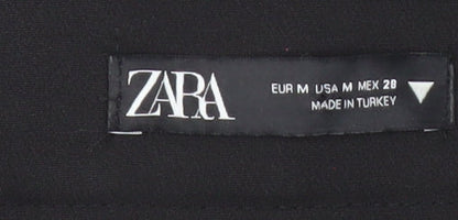 Womens UK Size M Zara Regular Fit Business Workwear Casual Black Trousers