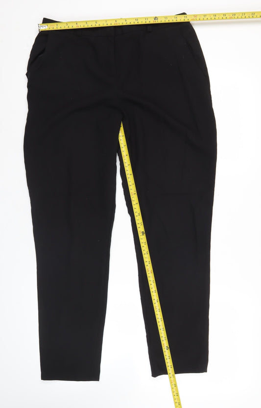 Womens UK Size 12 ASOS Regular Fit BusinessCasualWorkwear Black Trousers