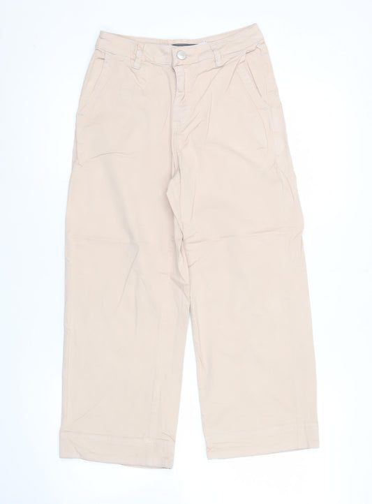Mint Velvet Womens Beige Chino Trousers Size 6 Straight Leg