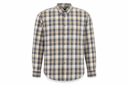 Marks and Spencer Men’s Grey Plaid XL Flannel Cotton Button-Up Shirt