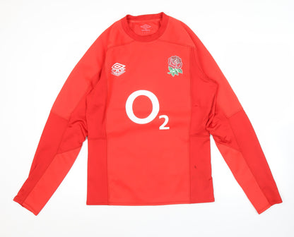 Umbro Men’s Red England Rugby Long Sleeve Jersey Top S