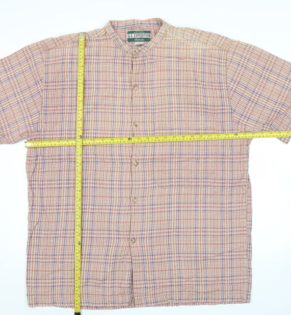 U.S. Expedition Men’s Multicoloured XL Checked Cotton Short Sleeve Shirt