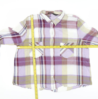 Womens UK Size L Zara Multicoloured Basic Button-Up