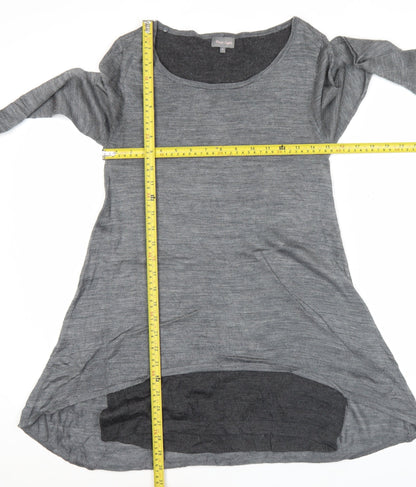 Phase Eight Women Grey Size 8 Shift Hi-Low Knit Dress