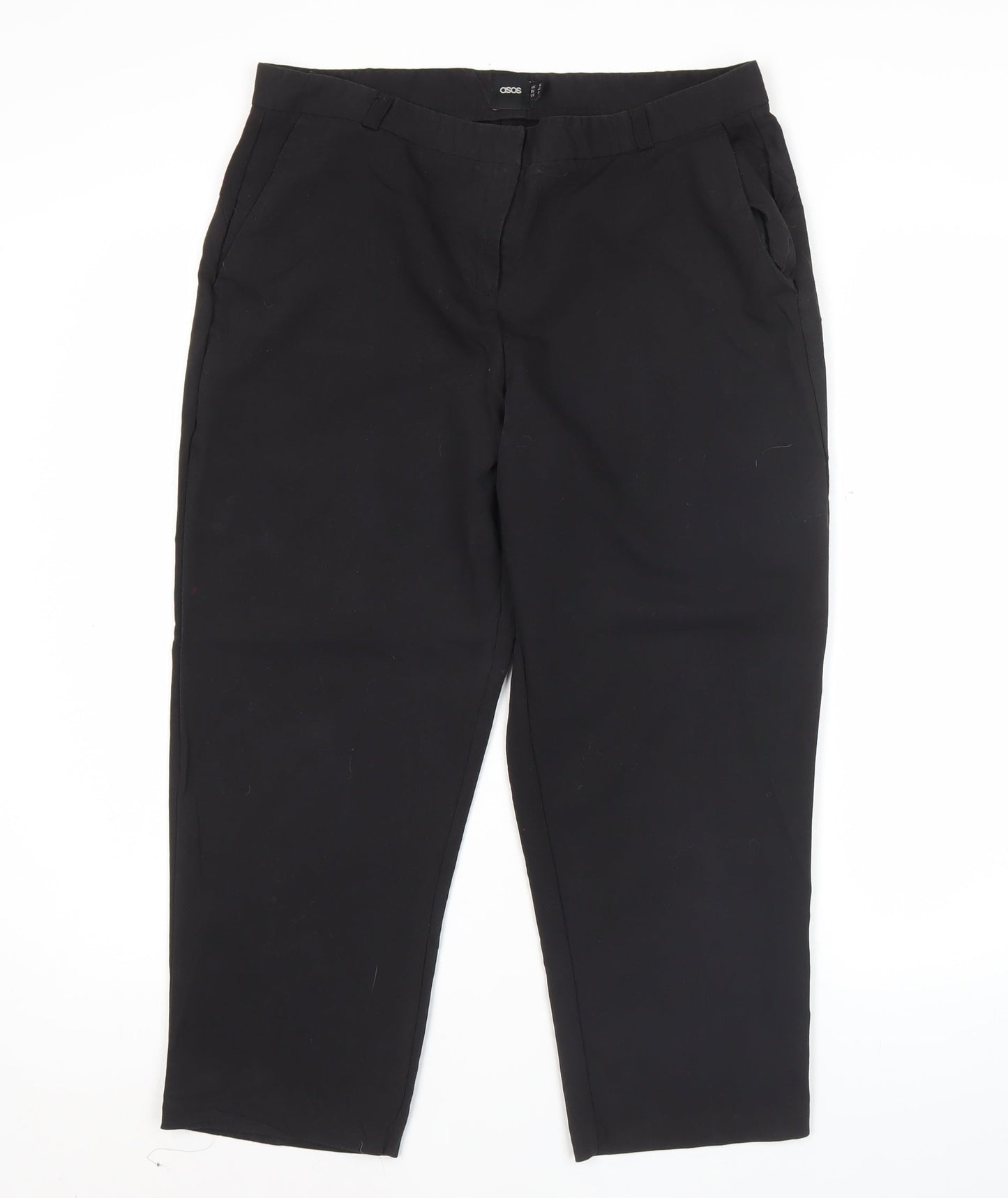Womens UK Size 12 ASOS Regular Fit BusinessCasualWorkwear Black Trousers