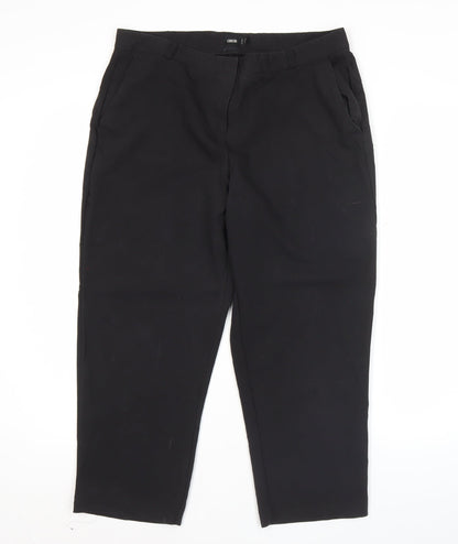 Womens UK Size 12 ASOS Regular Fit BusinessCasualWorkwear Black Trousers