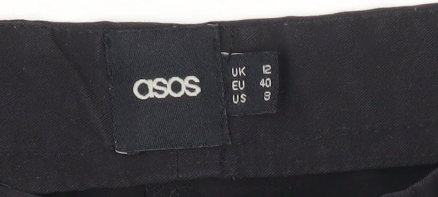 Womens UK Size 12 ASOS Regular Fit BusinessCasualWorkwear Black Trousers
